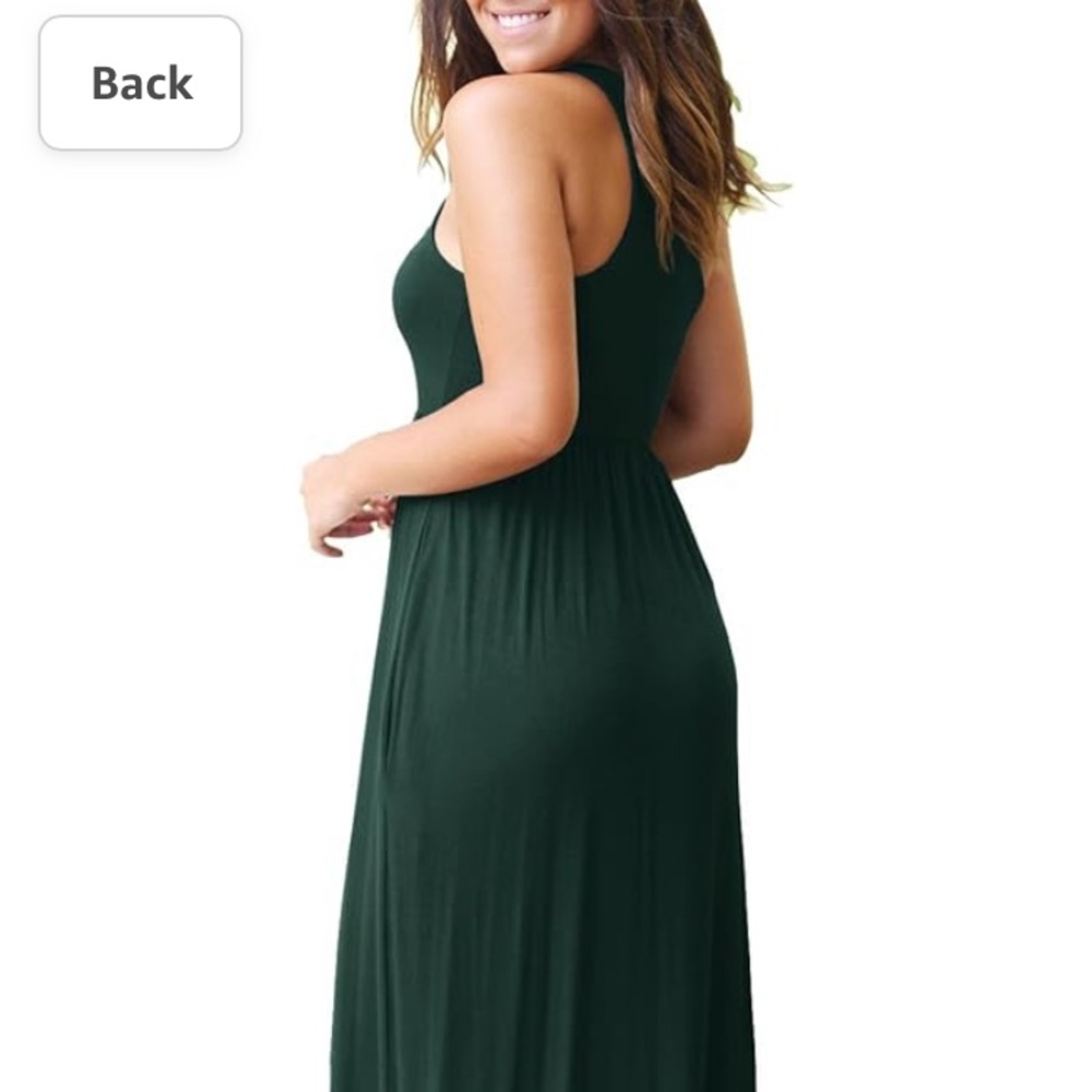 GRECERELLE Women's Sleeveless Racerback Long Dresses with Pockets